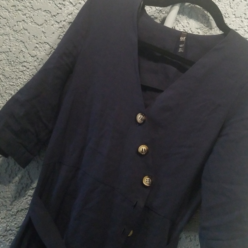 By Zara grungy deep blue dress